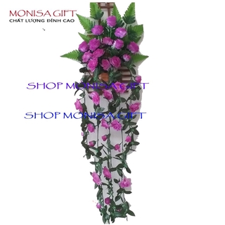 Hoa Giả, Giỏ Hoa Treo Tường Monisa Gift Hoa Hồng Rũ Trang Trí Nhà Đep
