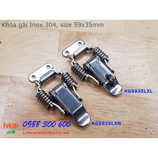 Khóa gài inox 304 có lò xo kích thước 68x35mm model KGLX68
