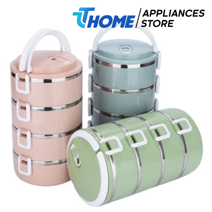 Cặp lồng giữ nhiệt bằng nhựa lúa mạch lõi inox cao cấp đựng đồ ăn, cặp lồng cơm tiện giữ nhiệt tiện ích TT -HOME