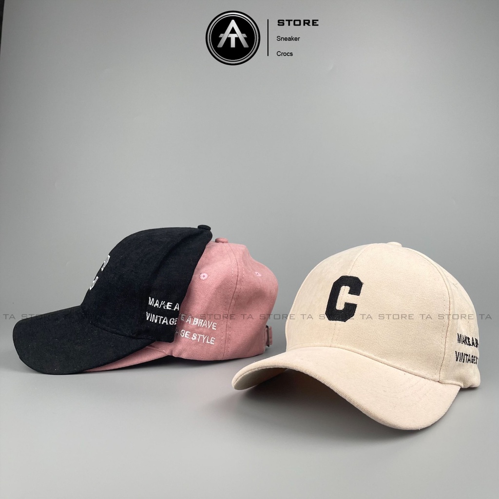 Mũ lưỡi trai thêu chữ C chất nhung cao cấp