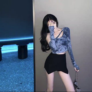 ÁO CROPTOP XANH LOANG MÀU