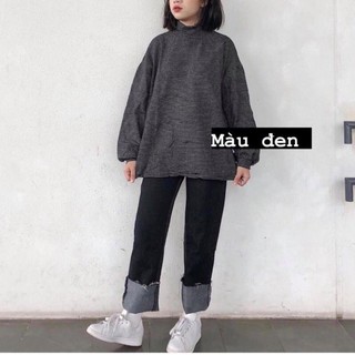[RẺ VÔ ĐỊCH] Áo Nỉ Len Cổ Lọ Tay Phồng (ảnh thật/sẵn/cóvideo)