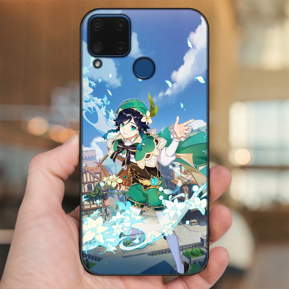 Ốp lưng Realme C15 viền đen in hình Venti Genshin Impact