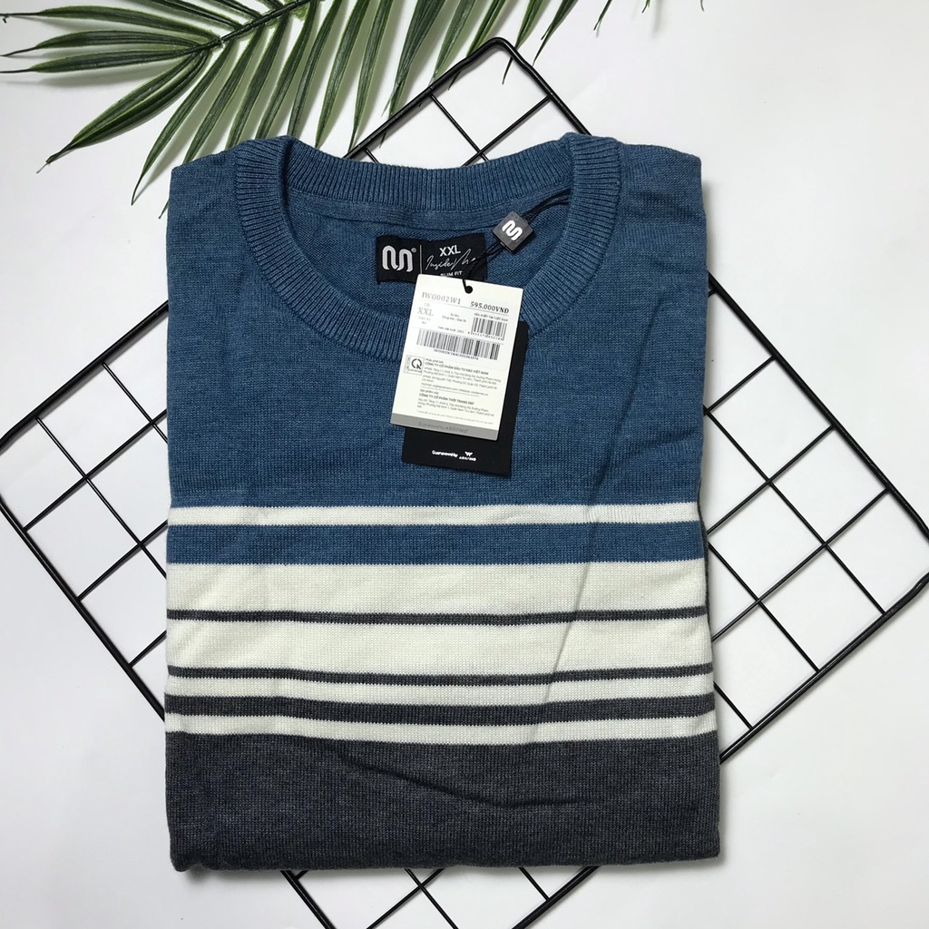 Áo len nam Insidemen do aristino sản  xuất cotton mềm mại , họa tiết kẻ ngang 3 màu IWO002W1