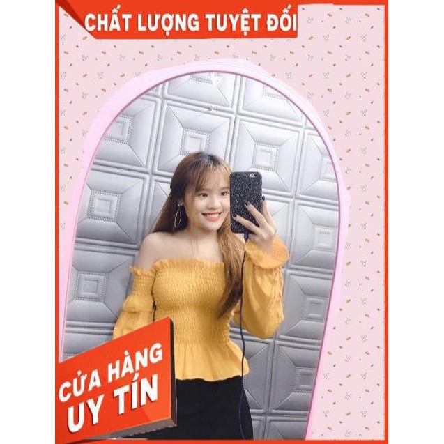 🌈FREESHIP🌈 Áo nhún bẹt vai tay cột dây dễ thương