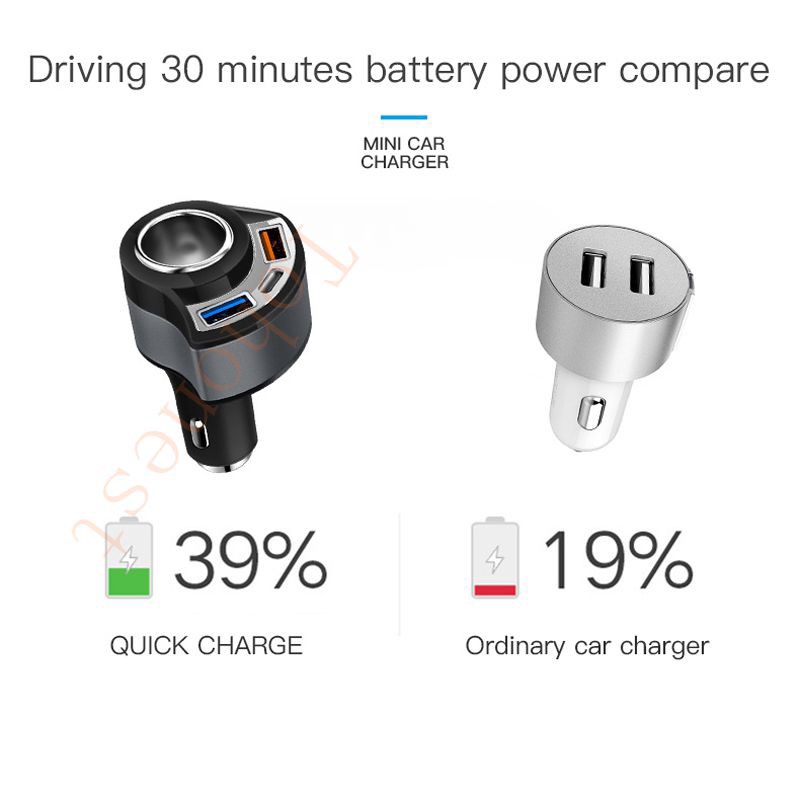 Quick Car Charger USB Type C Charger QC 3.0 USB Car Adapter Plug Fast Charger Mini Car USB Charger For iPhone Samsung