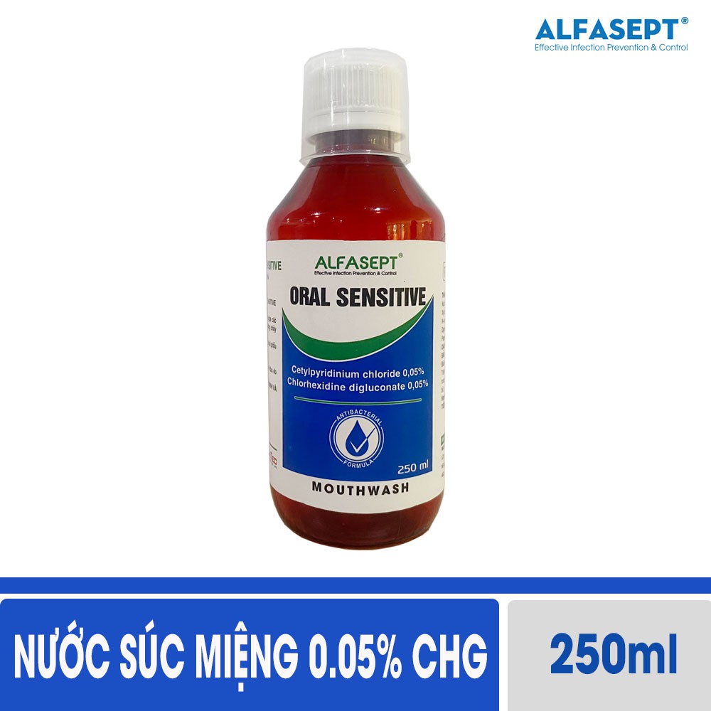 Nước Súc Miệng ALFASEPT Oral Sensitive Hương Bạc Hà Giúp Diệt Khuẩn Nhanh Chóng, An Toàn Cho Người Sử Dụng 250ml