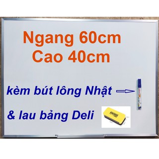 Bảng mica trắng 40x60 viết bút lông viền nhôm - Tặng 1 bút lông và 1 lau bảng