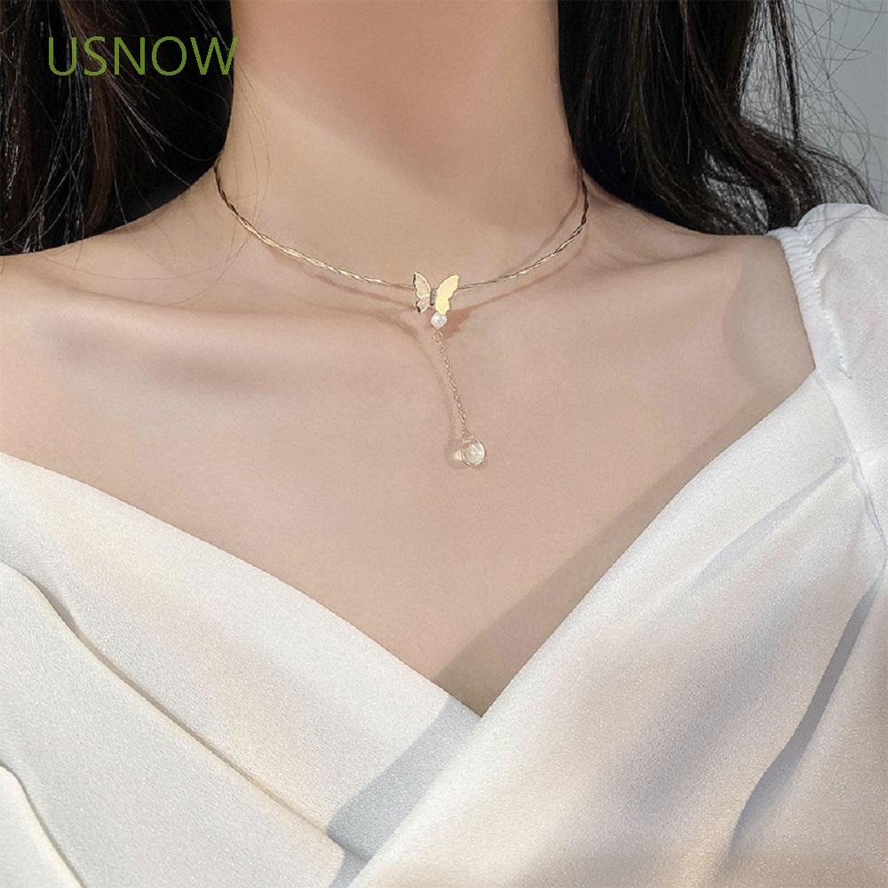 Vòng cổ mặt hình bướm đính đá thời trang cho nữ