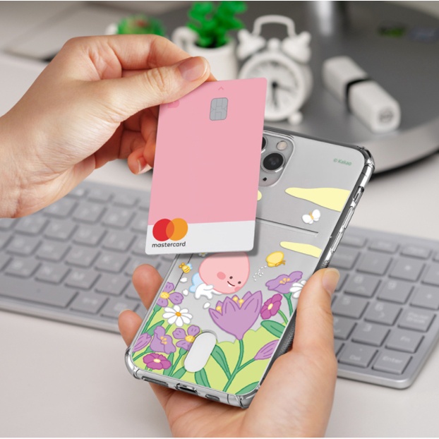 Ốp điện thoại cứng có ngăn đựng thẻ trong suốt họa tiết kakao friends cho IPHONE14 14PRO IPHONE13 13PRO IPHONE12 12PRO 12PROMAX 11 11PRO