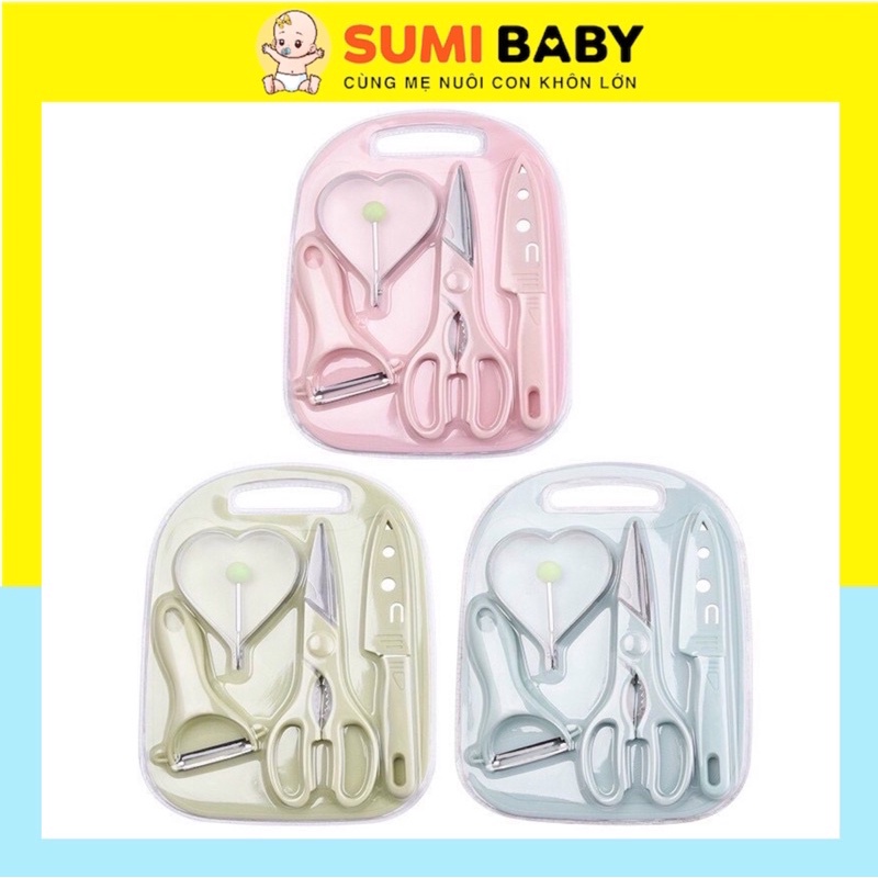 BỘ DAO THỚT CHẾ BIẾN ĐỒ ĂN CHO BÉ
