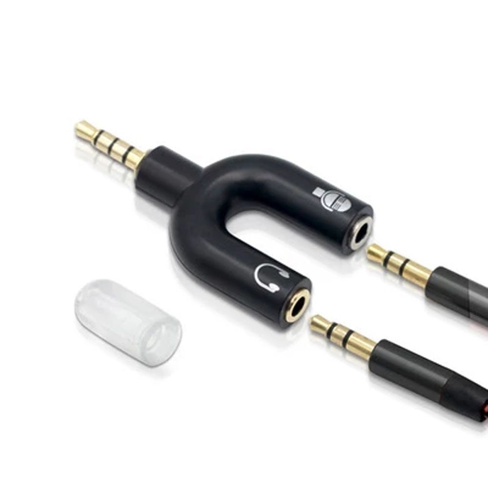 Đầu chuyển đổi mở rộng cổng 3.5mm cho dây cáp tai nghe/ micro MP3 MP4 màu trắng/đen tiện dụng