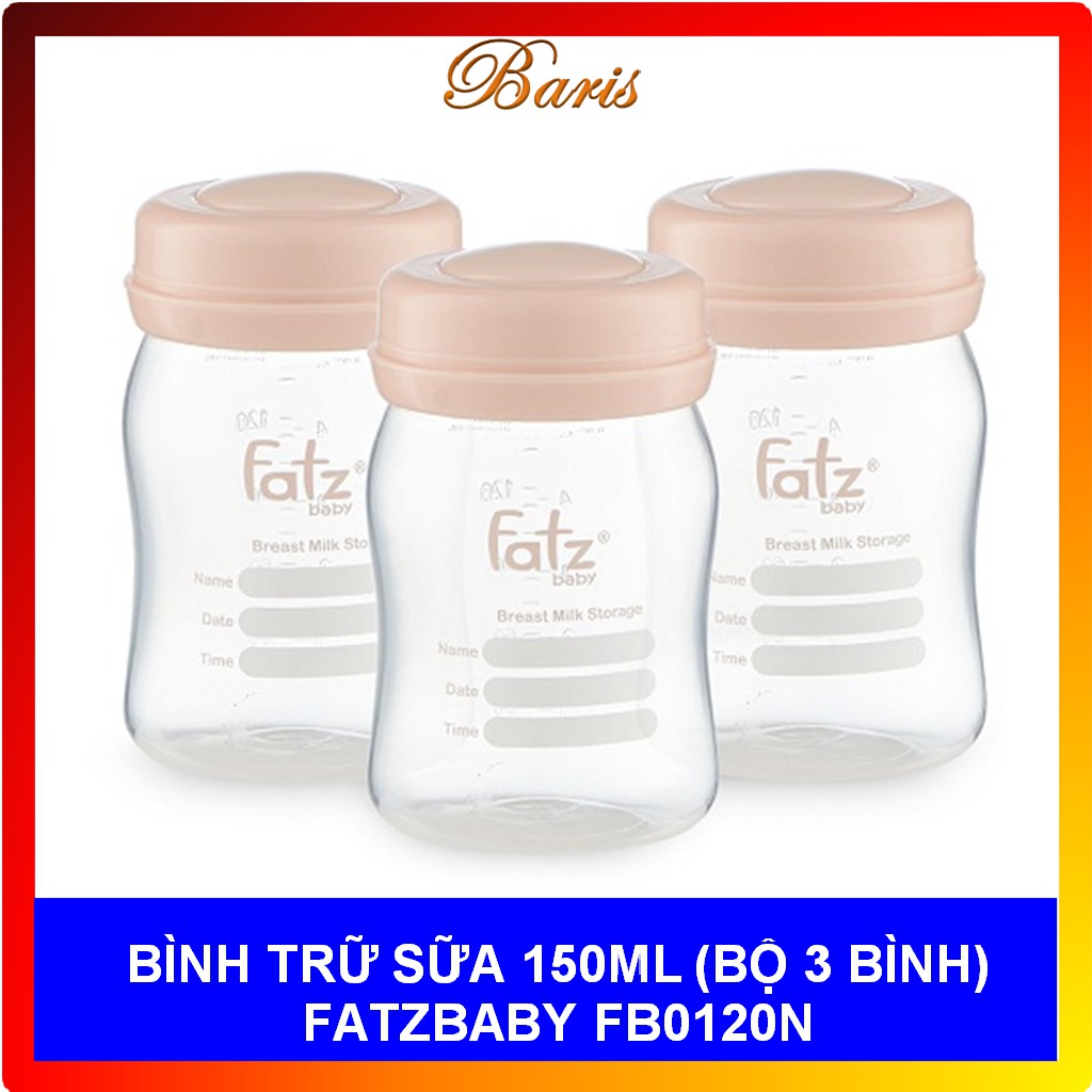 BÌNH TRỮ SỮA 150ML (BỘ 3 BÌNH) FATZBABY