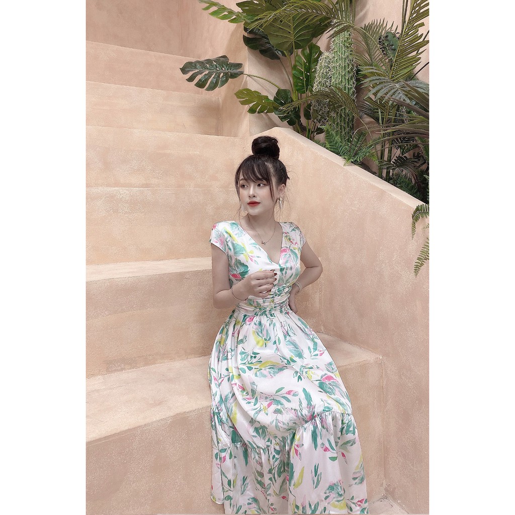 Đầm xòe ngắn tay nhún eo - 20Again - DEA0284 | BigBuy360 - bigbuy360.vn