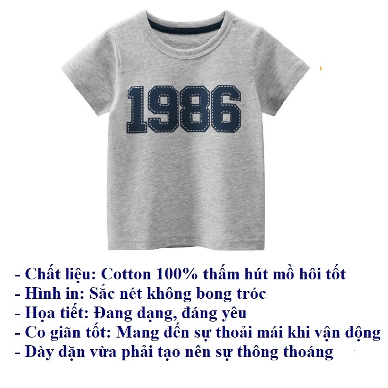 Quần áo bé trai mùa hè áo thun bé trai hàn quốc SKIDS