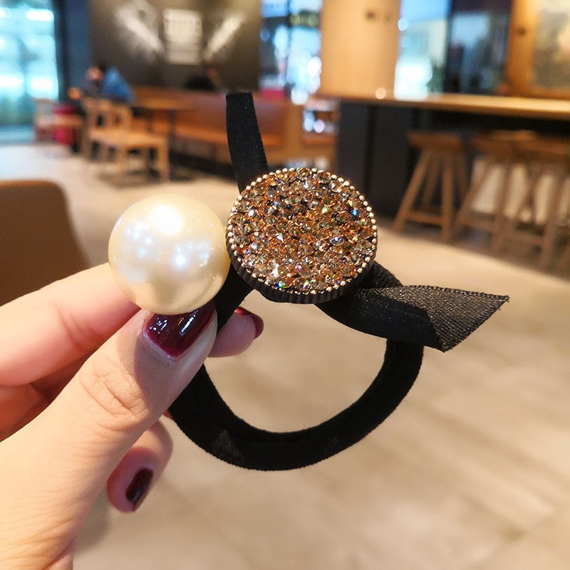 Dây buộc tóc cao su đính ngọc trai giả xinh xắn cho nữ