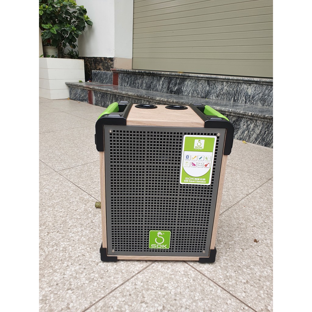 Loa kéo karaoke bluetooth mini SOK bass 16 Loa kẹo kéo di động thùng gỗ ưu việt hơn JBZ