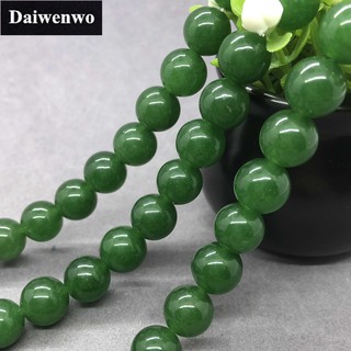 Chuỗi Hạt Đá Chalcedony Màu Xanh Lá Cây Đậm, Kích Cỡ 4-14mm