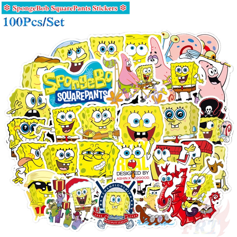 100Pcs/Set ❉ SpongeBob SquarePants - Series A Cartoon TV Shows Stickers ❉ DIY Fashion Decals Doodle Stickers