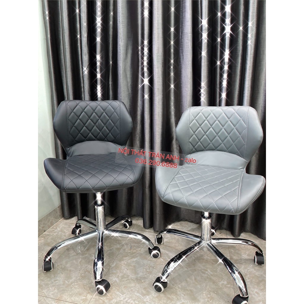 Ghế làm việc Quả Trám - bọc da chân bánh xe