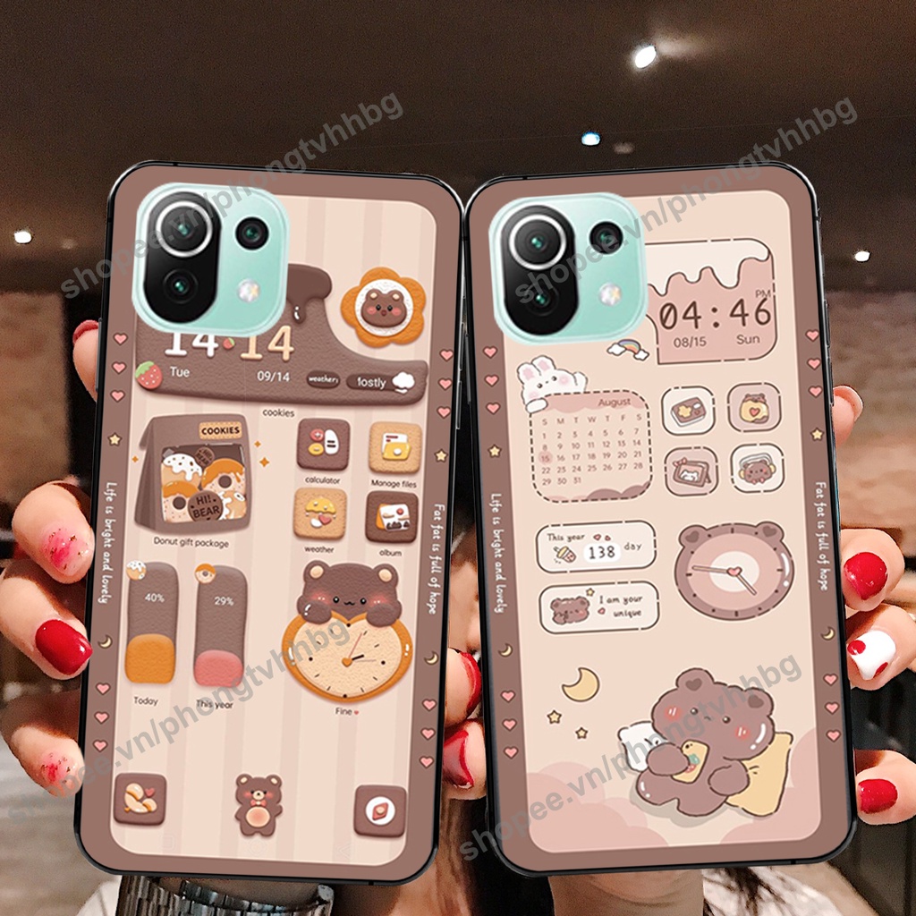 Ốp lưng Xiaomi Mi 11 / Mi 11 Lite 5g / Mi 11 Lite 5g NE gấu,thỏ trắng , đồng hồ dễ thương cute cực đẹp