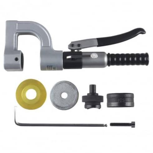 Máy đột dập đục lỗ sắt tấm máng cáp thủy lực Sức Mạnh 5 Tấn cầm tay SYD-32 dày 2MM kèm 4 khuôn đột