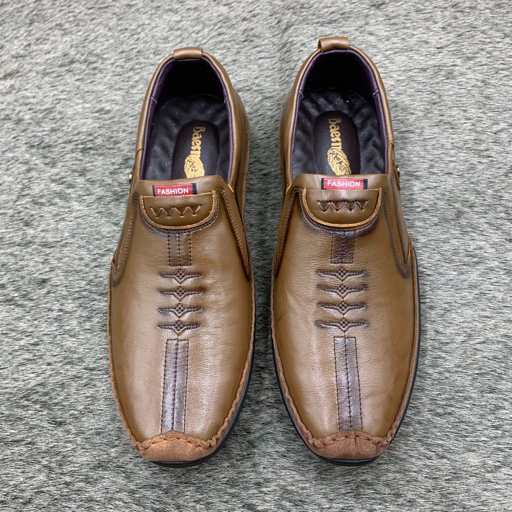 Giầy lười nam da bò siêu mềm, giầy lười thiết kế thời trang