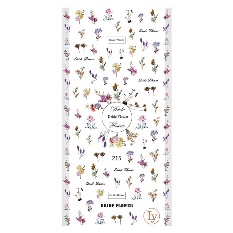 Sticker hoạ tiết hoa Lavender, hình dán móng tay hoạ tiết hoa Lavender trang trí móng tay nail