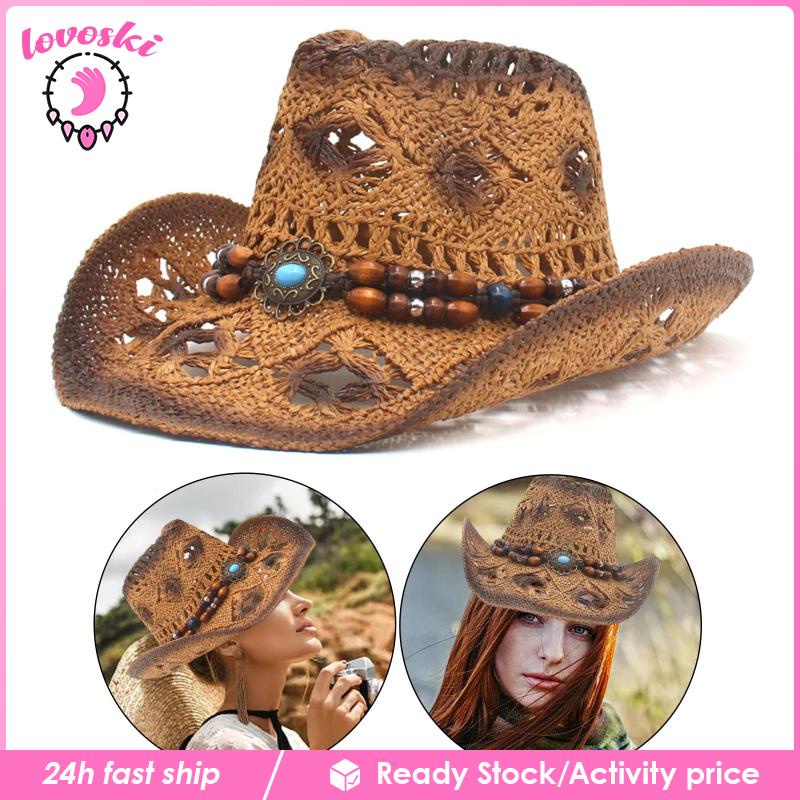 Nón Cao Bồi Bằng Rơm Chống Nắng Phong Cách Cao Bồi Cổ Điển Có Thể Tháo Rời Dùng Khi Đi Du Lịch