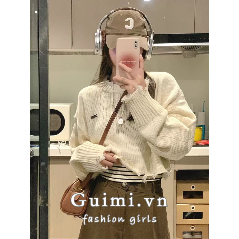 Áo Khoác Len Lửng Dáng Rộng Phong Cách Retro Thời Trang Xuân Thu Dành Cho Nữ