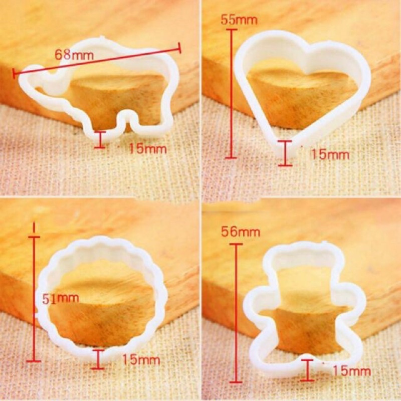 Sét 6 Khuôn Cắt Tạo Hình Bánh ngộ nghĩnh