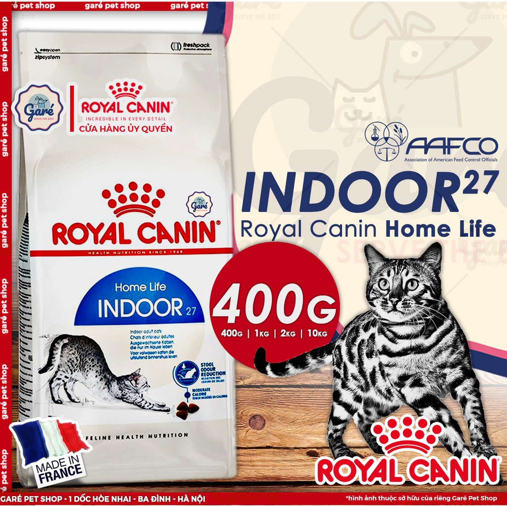 400gr - Hạt Indoor 27 Royal Canin dành cho mèo trưởng thành trên 12 tháng tuổi