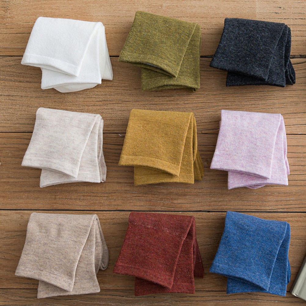 Tất cotton cổ cao thời màu trơn tùy chọn thời trang cho nữ