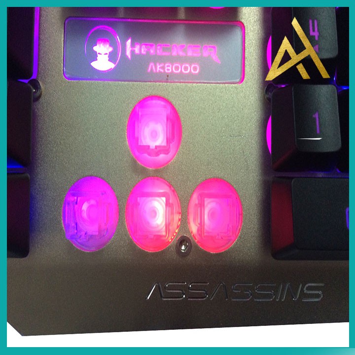 Bàn Phím Cơ Gaming Keycap Xuyên Led Đổi Màu ASSASSINS AK8000 Bàn Phím Máy Tính Laptop Có Dây Keyboard Chơi Game