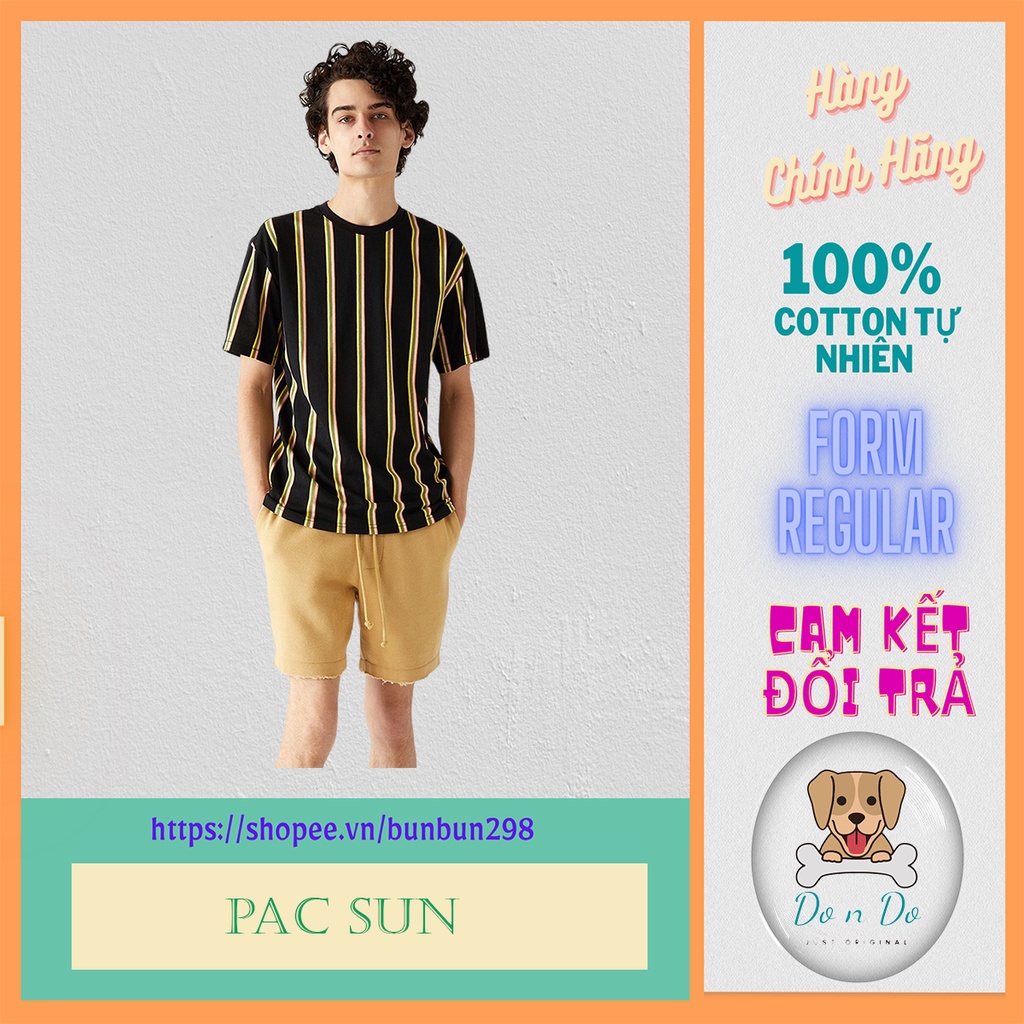 Áo Thun Unisex Pacsun Basic Tee Kẻ Sọc Nhiều Màu