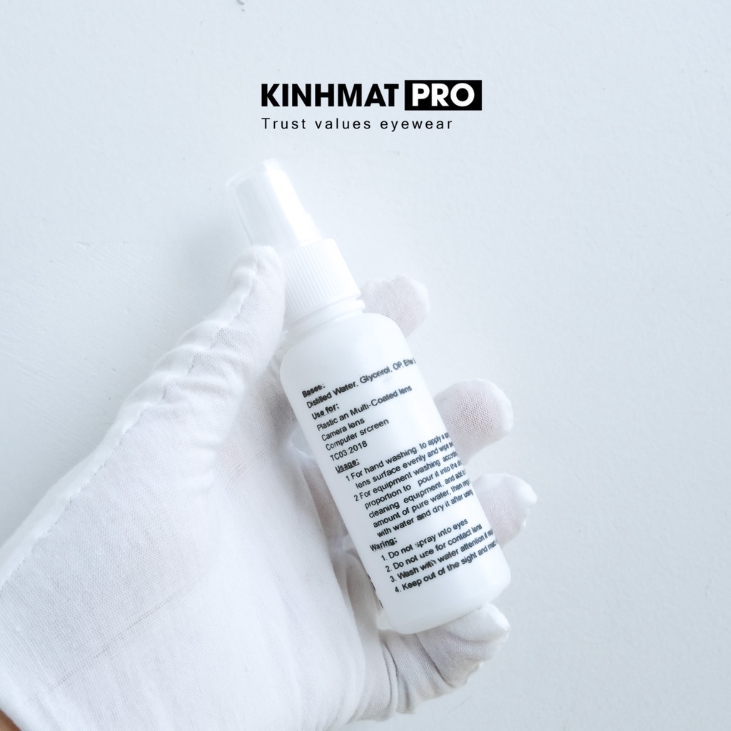Nước lau kính chai xịt 60mm chuyên dụng giúp lau sạch kính mắt, điện thoại... hạn chế xước Kính mắt Pro