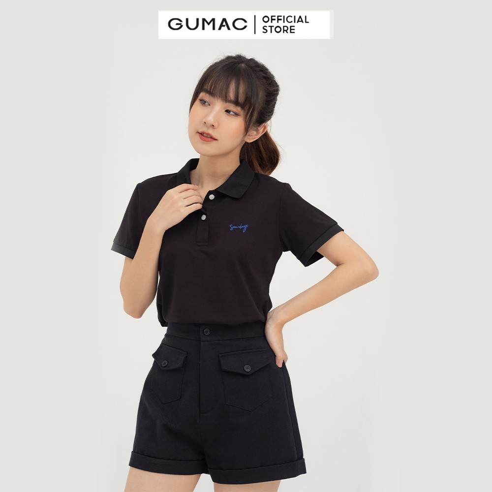 [Mã WABRGM11 giảm 10% đơn 250K] Áo polo nữ thêu chữ GUMAC phong cách trẻ trung, năng động ATB814 | BigBuy360 - bigbuy360.vn
