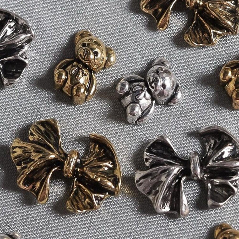 Miếng Dán Trang Trí Móng Tay 3D Độc Đáo|Áo Thun Ba Chiều Màu Trơn Cho Nữ Phụ Kiện Trang Trí Móng Tay Hình Gấu Nơ Xinh Xắn