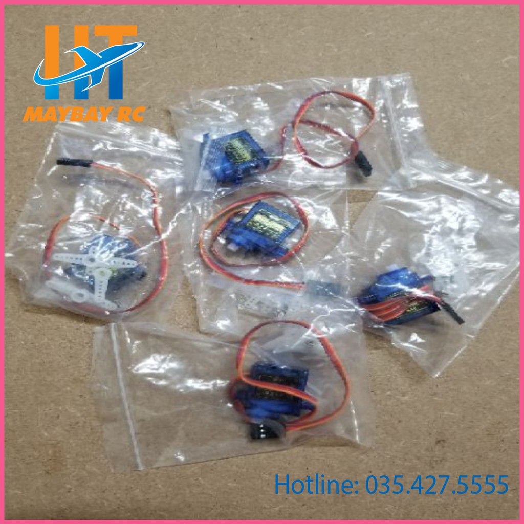 Combo 5 động cơ servo xanh 9g ( đầy đủ phụ kiện)