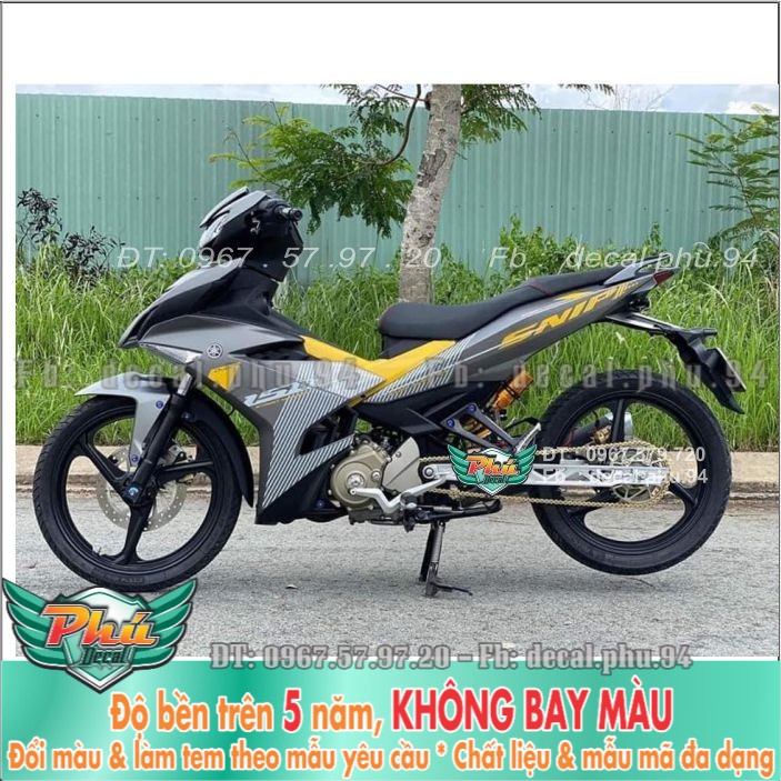 Tem rời Exciter 150 Xám nhám Sniper vàng (X) -1