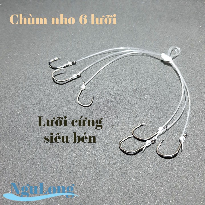 Lưỡi câu chùm nho 6 lưỡi - câu cá tra, cá trê, cá chim – lưỡi câu chùm giá rẻ ( big sale )
