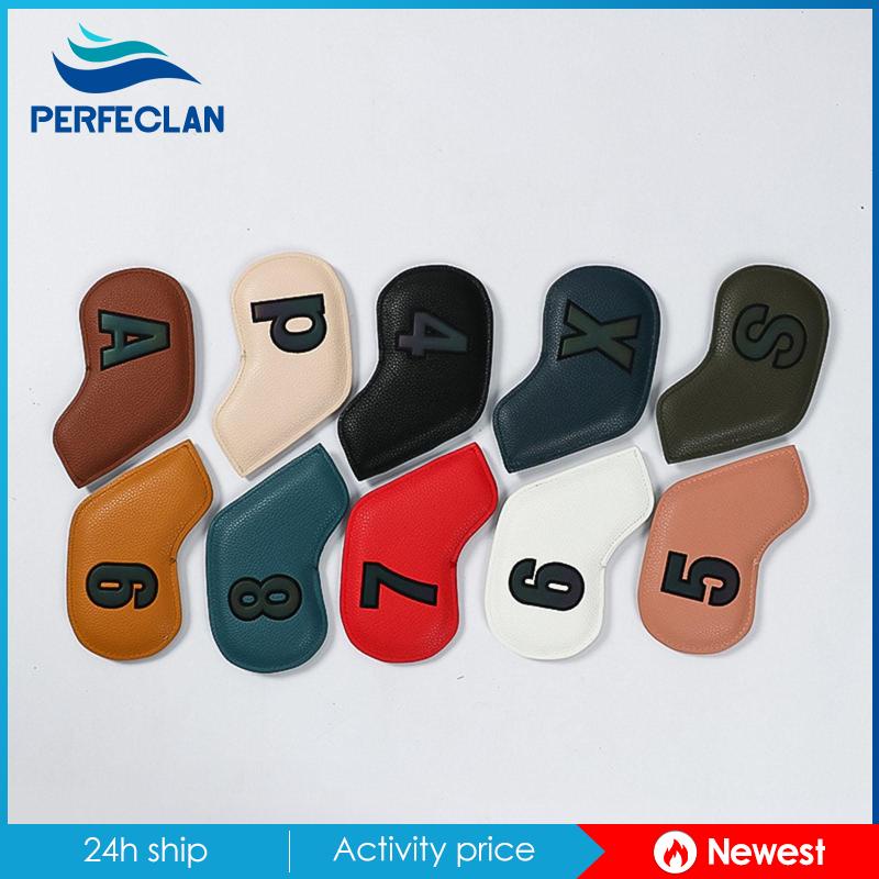 Set 10 Bao Bọc Đầu Gậy Đánh Golf Bằng Da PU Chống Trầy Xước