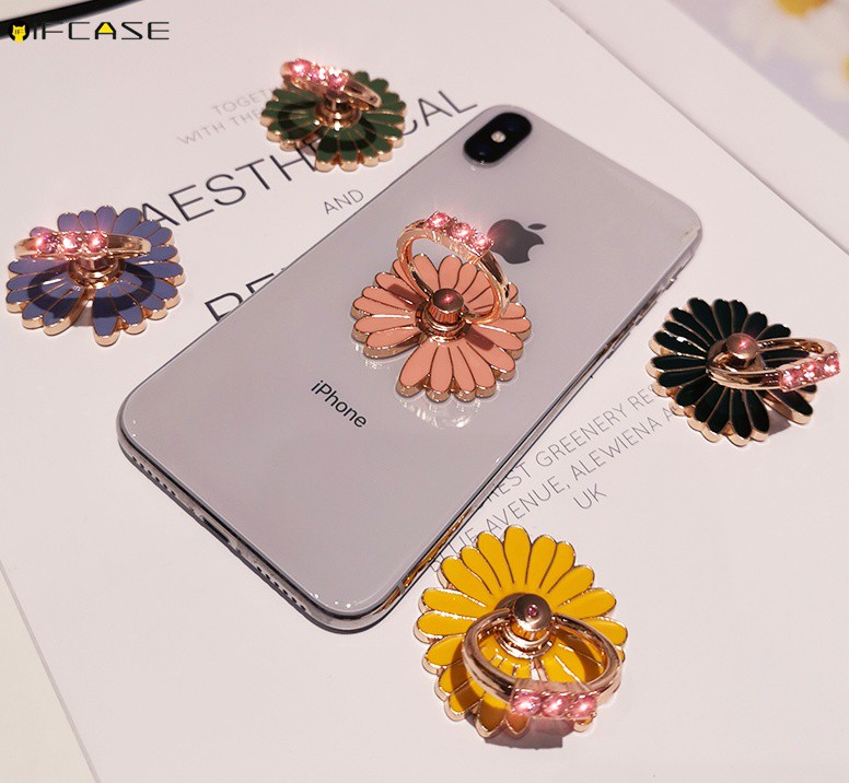 ANDROID IPHONE Vòng Khuyên Đỡ Điện Thoại Hình Hoa Xinh Xắn