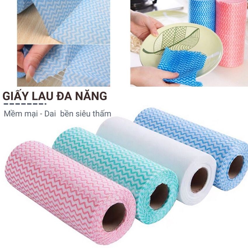 Khăn lau đa năng, cuộn giấy lau chén dĩa cao siêu thấm có thể tái sử dụng chất liệu vải không dệt màu ngẫu nhiên Angola