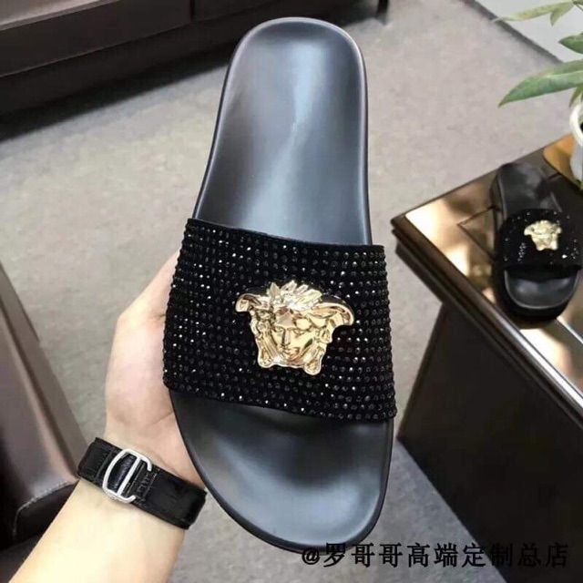 Dép vê sạc đính đá nam siêu cấp