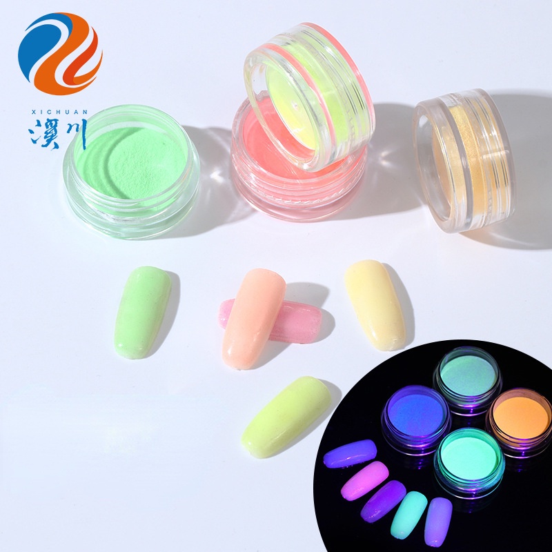 Bột Dạ Quang Đầy Màu Sắc Trang Trí Móng Tay Nghệ Thuật