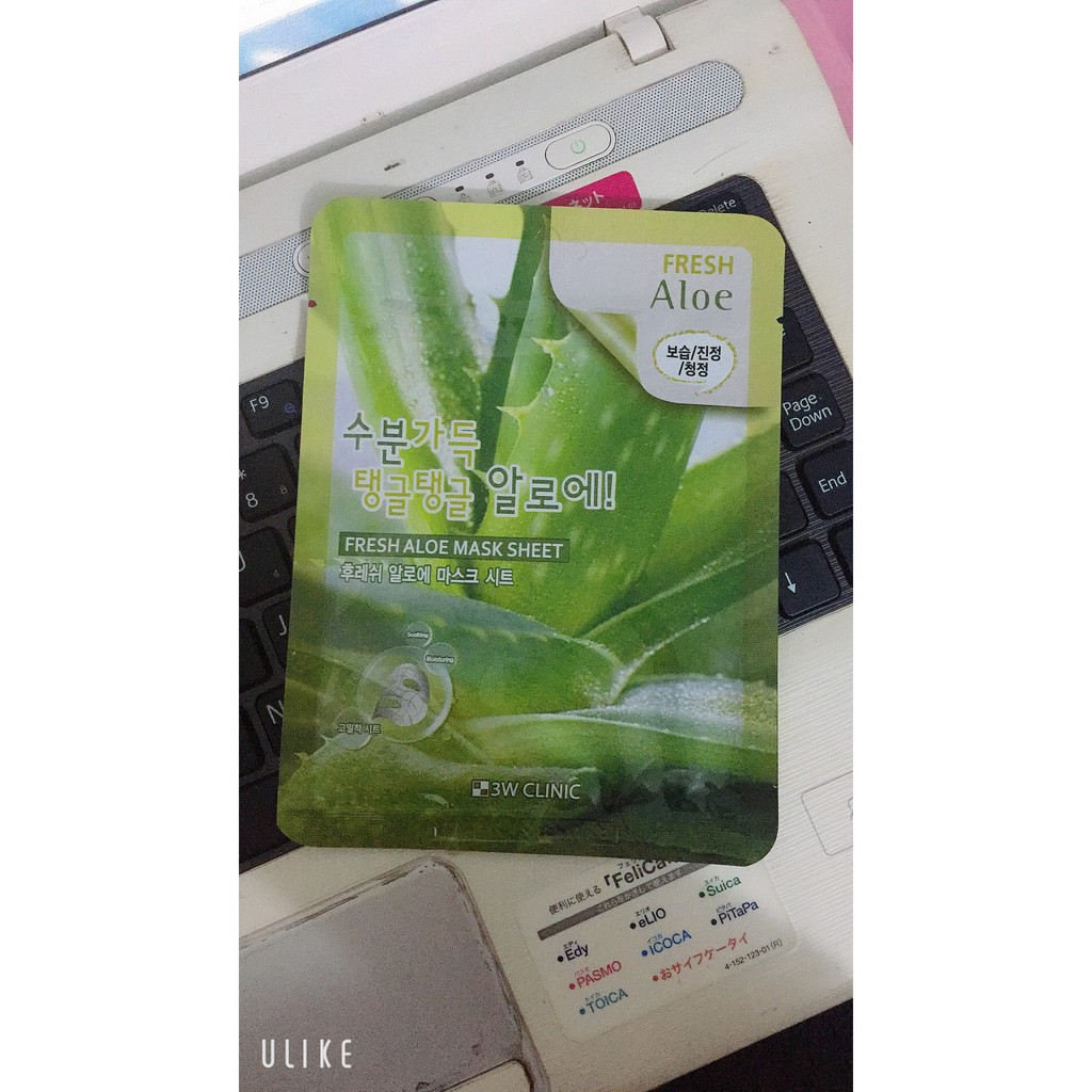 [MN710] Mặt nạ Nha đam 3w Clinic  Fresh Aloe Mask Sheet - 1 miếng