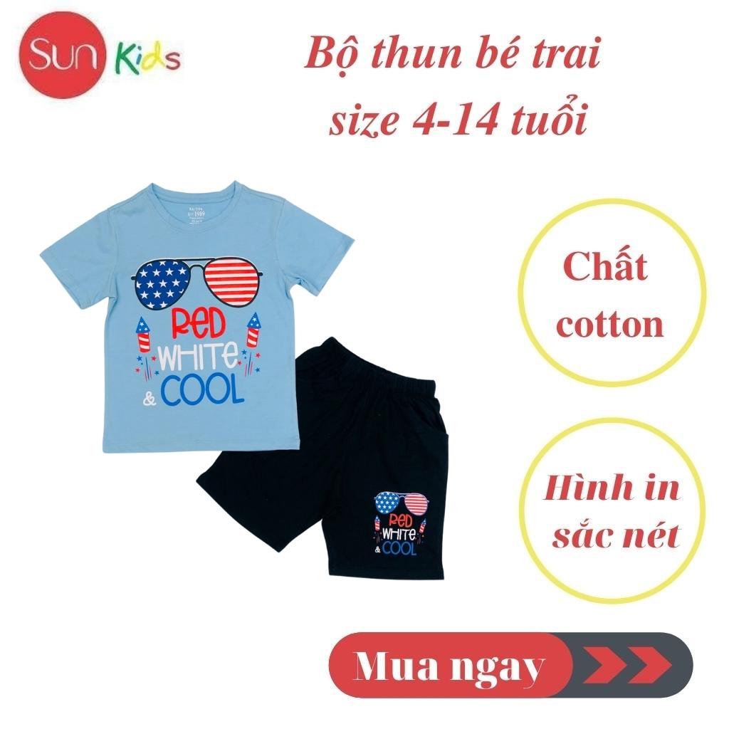 Đồ bộ bé trai, bộ thun bé trai chất cotton, nhiều màu, size đại 4-14 tuổi - SUNKIDS