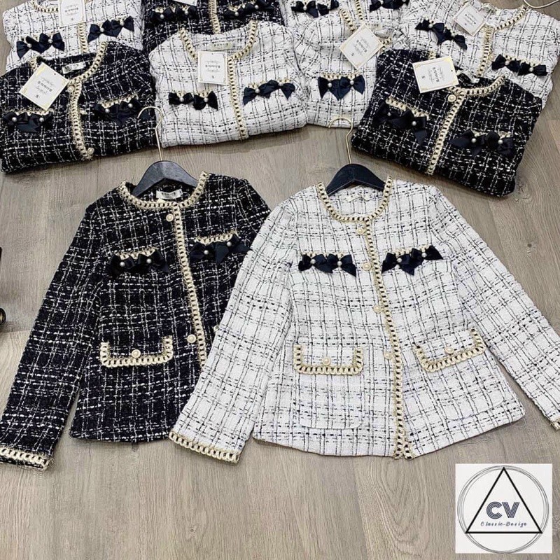 Áo Dạ Tweed 👄 Siêu Phẩm Áo Dạ Tweed Nơ Túi Cao Cấp Siêu | BigBuy360 - bigbuy360.vn