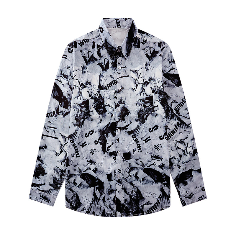 BALENCIGA New fashion printed long-sleeved casual shirt v39#